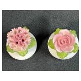 Vintage Vanity Collection: Aynsley China Flower Figurines, Manicure Set, Scarves