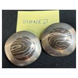 Collection of Vintage and Silver Tone Jewelry: Signed Earrings, Turquoise Cufflinks, Heart Earrings, More - display not inc