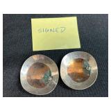 Collection of Vintage and Silver Tone Jewelry: Signed Earrings, Turquoise Cufflinks, Heart Earrings, More - display not inc