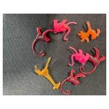 Mixed Lot VTG Bracelet Beads/Pieces: Beaded Religious Bracelet Pieces, Plastic Monkeys, and Mini Picture Charms