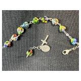 Mixed Lot VTG Bracelet Beads/Pieces: Beaded Religious Bracelet Pieces, Plastic Monkeys, and Mini Picture Charms