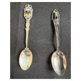 Set of 5 Collectible Souvenir Spoons Deutschland Florida Nevada Connecticut Gibraltar
