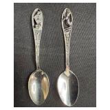Collection of 5 Vintage State Souvenir Collector Spoons