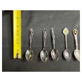 Set of 5 Collectible State Souvenir Spoons