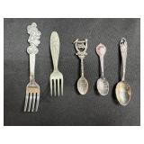 Vintage State Souvenir Spoons and Forks Collection - Delaware, Minnesota, Massachusetts, Disney