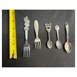 Vintage State Souvenir Spoons and Forks Collection - Delaware, Minnesota, Massachusetts, Disney