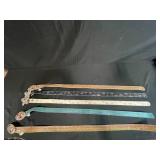 Set of 5 Adjustable Glitter Belts with Rhinestone Buckles and Butterfly Accents