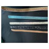 Set of 5 Adjustable Glitter Belts with Rhinestone Buckles and Butterfly Accents