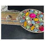 Set of 5 Adjustable Glitter Belts with Rhinestone Buckles and Butterfly Accents