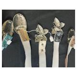 Set of 5 Adjustable Glitter Belts with Rhinestone Buckles and Butterfly Accents