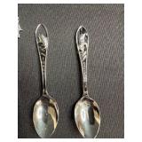 Set of 5 Collectible Souvenir Spoons Assorted States and Themes