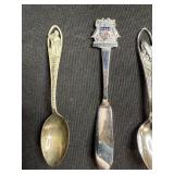 Set of 5 Collectible Souvenir Spoons Assorted States and Themes