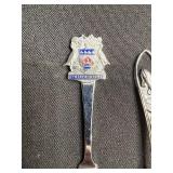 Set of 5 Collectible Souvenir Spoons Assorted States and Themes
