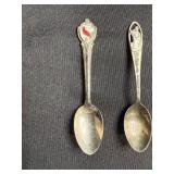 Set of 5 Collectible Souvenir Spoons Assorted States and Themes