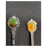 Set of 6 Collectible Souvenir Spoons Hawaii Indiana St Maarten
