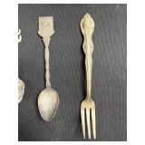 Collection of 8 Vintage and Souvenir Spoons and Forks Assorted Designs