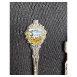 Collection of 8 Vintage and Souvenir Spoons and Forks Assorted Designs