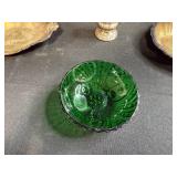 Vintage Mixed Decor Lot with Coffee Tin, Glass Bowls, Silverplate and Stoneware