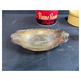 Vintage Mixed Decor Lot with Coffee Tin, Glass Bowls, Silverplate and Stoneware