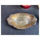 Vintage Mixed Decor Lot with Coffee Tin, Glass Bowls, Silverplate and Stoneware