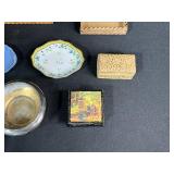 Collection of Decorative Trinket Boxes, Dishes, and Bowls Inc Wedgwood