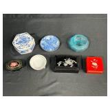 Collection of Decorative Trinket Boxes and Dishes Various Styles