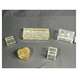 Collection of Vintage Trinket and Jewelry Boxes - Glass, Brass, and Plastic