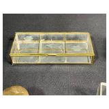 Collection of Vintage Trinket and Jewelry Boxes - Glass, Brass, and Plastic