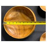 Signed Set of 3 Hand-Turned Wooden Bowls by H.W. Himes and Dick Rochester