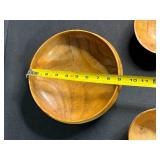 Signed Set of 3 Hand-Turned Wooden Bowls by H.W. Himes and Dick Rochester