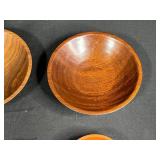 Set of Handcrafted & Signed Wooden Bowls (1 Signed Jack Hoenig 2008) and Signed Wooden Plate