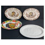 Set of Turkey-Themed Serving Platters Assorted Designs