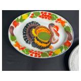 Set of Turkey-Themed Serving Platters Assorted Designs