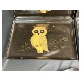 Set of Couroc Mid-Century Modern Decorative Trays and Plate with Animal and Figure Designs