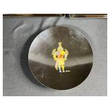 Set of Couroc Mid-Century Modern Decorative Trays and Plate with Animal and Figure Designs