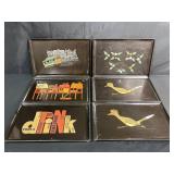 Set of Vintage Mid-Century Decorative Serving Trays with Assorted Designs