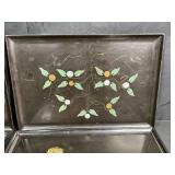 Set of Vintage Mid-Century Decorative Serving Trays with Assorted Designs
