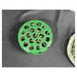 Collection of Vintage Flower/Pin Frogs Glass, Metal, and Ceramic