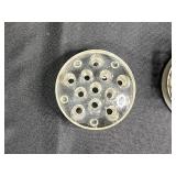 Collection of Vintage Flower/Pin Frogs Glass, Metal, and Ceramic