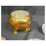 Collection of Vintage Flower/Pin Frogs Glass, Metal, and Ceramic