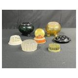 Collection of Vintage Flower/Pin Frogs Glass Ceramic and Metal Assorted Styles