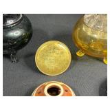 Collection of Vintage Flower/Pin Frogs Glass Ceramic and Metal Assorted Styles