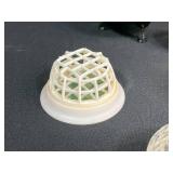 Collection of Vintage Flower/Pin Frogs Glass Ceramic and Metal Assorted Styles