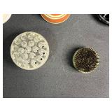 Collection of Vintage Flower/Pin Frogs Glass Ceramic and Metal Assorted Styles