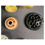 Collection of Vintage Flower/Pin Frogs Glass Ceramic and Metal Assorted Styles