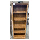 Tall Wooden Bookshelf with Adjustable Shelves 72x28x13 Inches