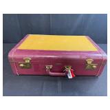 Vintage Game Collection with Domino Sets, Scrabble, and Chinese Checkers Marbles in Suitcase