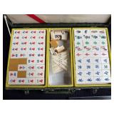 Chinese Mahjong Tile Set with Case and Instruction Books