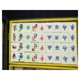 Chinese Mahjong Tile Set with Case and Instruction Books