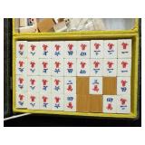 Chinese Mahjong Tile Set with Case and Instruction Books